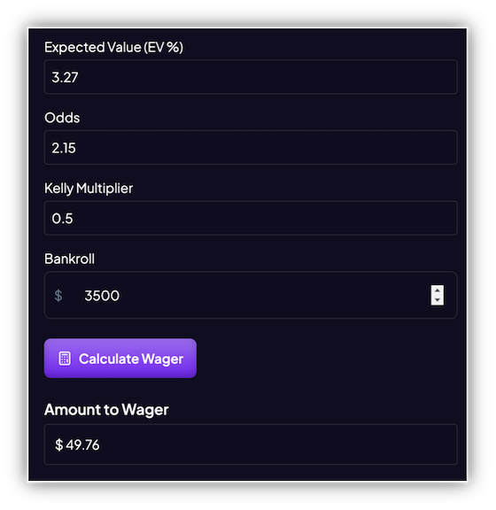 Kelly calculator