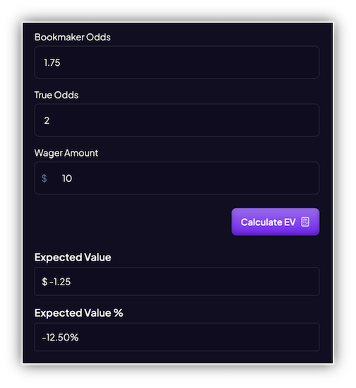 Second book heads ev calculation